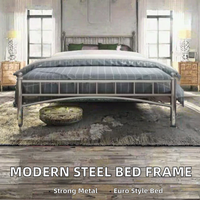 JYLG102 #   Cadre de lit en acier inoxydable au design moderne, lit d'enfant durable, garantie 3 ans, 0,9 m/1,4 m/1,8 m, chambre à coucher, appartement, hôpital