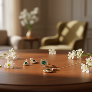 Juego de Joyería UGOOD de Latón Forjado con Zirconia, Chapado en Oro, Corte Esmeralda, Clásico, para Mujer, para Fiestas - Product Image 2