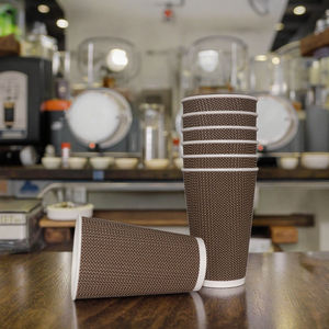 Gobelets à café en papier jetables à double paroi de 12oz du fabricant Papier artisanal PLA Boissons chaudes/froides Impression Revêtement mural simple/à dipple - Product Image 2