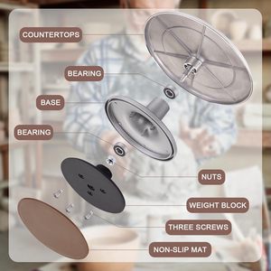 Bview NGHỆ THUẬT 12 trong 360 ° xoay bánh bàn xoay, hợp kim nhôm bánh Turntable DIY gốm Dải bánh xe - Product Image 3