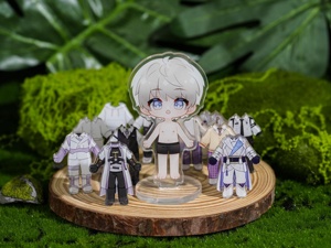 ขาตั้งอะคริลิค OEM Odm รุ่น Xavier <span class=keywords><strong>Love</strong></span> in Deepspace พร้อมชุดเสื้อผ้าอะคริลิค 12 ชุด ป้ายเสื้อผ้า อุปกรณ์ตกแต่งโต๊ะทำงาน - Product Image 1