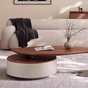 <span class=keywords><strong>Table</strong></span> <span class=keywords><strong>basse</strong></span> en bois massif style européen, design moderne motif feuille, idéale pour salon et salle à manger, prix attractif, collection 2026 - Product Image 2