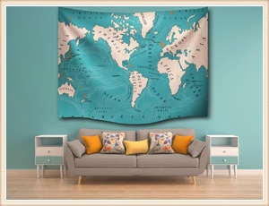 De moda agradable barato digital print <span class=keywords><strong>mundo</strong></span> <span class=keywords><strong>mapa</strong></span> <span class=keywords><strong>tapiz</strong></span> colorido - Product Image 3