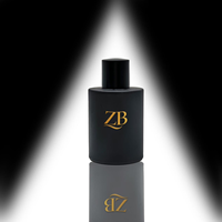 Flacons de parfum en verre noir modernes 30ml/50ml/100ml avec motif givré sérigraphié