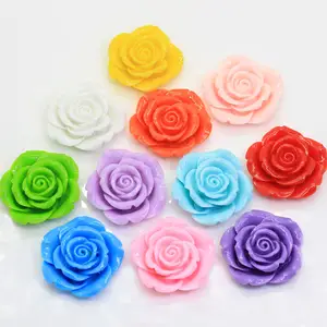 42*40MM Flat Back Resin Rose Flower Cabochons Resin Rose Flower Embellishment Resin Flatback Roses Jewelry Making Findings