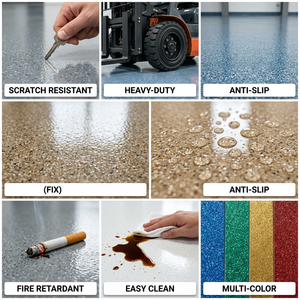 Rivestimento <span class=keywords><strong>per</strong></span> <span class=keywords><strong>Pavimenti</strong></span> Autolivellante in Resina Epossidica con Sabbia Colorata, Alta Lucentezza, Resistente agli Agenti Chimici, Vernice Decorativa al Quarzo Senza Giunti <span class=keywords><strong>per</strong></span> Interni - Product Image 3