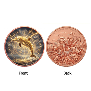 Delfín Celestial Guardián 1 oz .999 Cobre Puro Espíritu Marino Rayo Mágico Medallón Mitología Oceánica Arte Coleccionable UV - Product Image 2