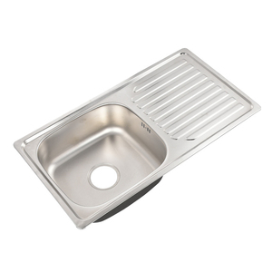 Fregadero compacto de acero inoxidable con desagüe curvo de un solo orificio para uso familiar en gabinetes estándar - Product Image 2
