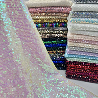Tissu en dentelle française scintillante avec broderie de sequins, cristal transparent, 41 couleurs en stock, tissu pour robes de mariée sirène et robes de soirée