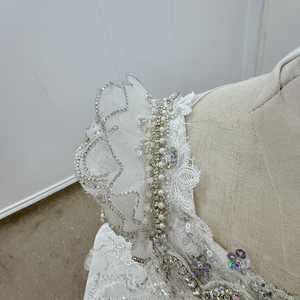 Robe de demoiselle d'honneur princesse scintillante Wn1801, robe de bal bouffante longue avec strass, 100 % polyester, pour mariage et anniversaire - Product Image 2