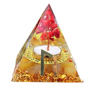 <b>Crystal</b> Pyramid Ornament With Rune <b>Tree</b> Resin Epoxy Home Decoration Diy Gift - Product Image 5