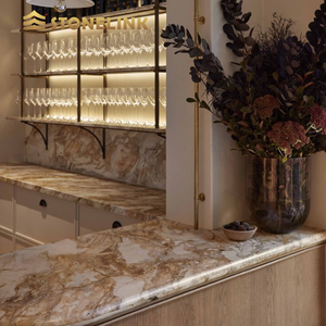 Mármol de Lujo Breccia Dei Medici <span class=keywords><strong>Oro</strong></span> en Losa Grande con Acabado Pulido para Encimeras de Cocina y Muebles de Baño en Hoteles Modernos - Product Image 2