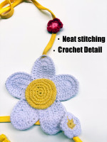 Expédition immédiate : Bikini femme 2 pièces en coton 100% fait main au crochet, motif marguerite ajourée, style brésilien, sans couture, extensible, avec soutien-gorge triangle à décolleté plongeant en V