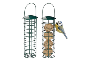 Station de mangeoires d'oiseaux vertes en fer pour l'extérieur Conception suspendue standard pour attirer les oiseaux sauvages Boules de suif gras Bols pour animaux de compagnie - Product Image 2