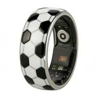 Anillo Inteligente de Fútbol, Monitor de Salud de Acero Inoxidable, Carga Magnética, Monitor de Actividad Física Negro Controlado por Aplicación