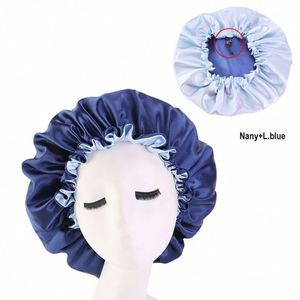 Extra Large Adjustable Double Layer <b>Hair</b> <b>Bonnets</b> With Drawstring <b>for</b> Women Night Sleeping Long Silky Satin <b>Bonnet</b> Gifts - Product Image 3