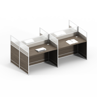 Poste de travail modulaire moderne personnalisable pour 2 à 8 personnes, avec cloison en bois, idéal pour les écoles et les hôpitaux