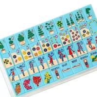 Ensemble de Mahjong Classique Américain Personnalisé Thème Vacances Côte Bleue, Table de Jeu en Acrylique Sculpté pour Voyages et Fêtes