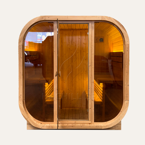 Hachillspa Luxury Cube Sauna Room Porte en verre pleine longueur Construction en <span class=keywords><strong>bois</strong></span> massif Capacité de 4 à 6 personnes Sauna Poêle Garden Resort - Product Image 2