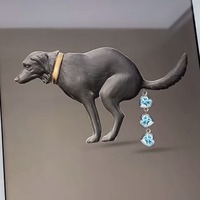 Broche unisexe en alliage métallique plaqué, design amusant et personnalisé, motif chien qui fait caca, avec strass en forme de cœur, style transfrontalier Europe-Amérique