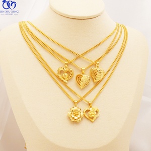 JXX JDZ High Quality Brass Jewelry Gold Plated Hollow <b>Heart</b> Pendant Charm <b>Frames</b> Neckerchief/Choker Necklace - Product Image 1