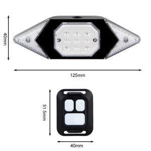 Feu arrière de vélo à chargement USB, 4 LED bleues, 5 LED rouges, 30 LED jaunes SMD, 6 clignotants, télécommande intelligente, feu arrière de vélo - Product Image 6
