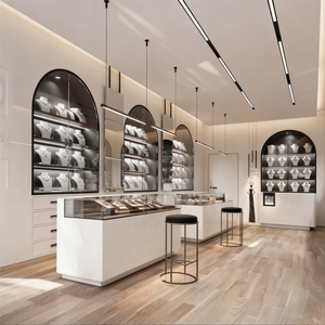 ตู้โชว์เครื่องประดับ LED ทันสมัยพร้อมกระจกด้านหลังสำหรับห้างสรรพสินค้าหรูหรา - ตู้โชว์ร้านค้ากันน้ำและเป็นมิตรกับสิ่งแวดล้อม - Product Image 4