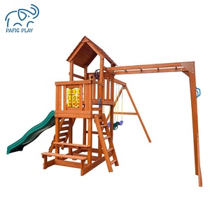 An toàn thiết bị chơi bền leo khung trẻ em Playhouse sân chơi ngoài trời sân sau chơi Set gỗ Swing Set - Product Image 2