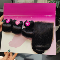 Paquete de Cabello Humano Virgen Vietnamita 100% Liso Natural Color Café con Cierre, de la Mejor Calidad, Precio al por Mayor