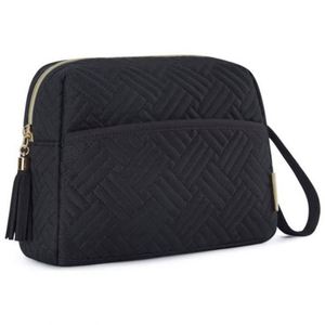 Pochette de maquillage de voyage de luxe à la mode, sac cosmétique portable en velours pêche doux avec poignée - Product Image 6