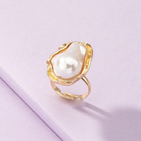 Bijoux de mode d'été européens et américains en gros : Bague ouverte en perle de forme spéciale