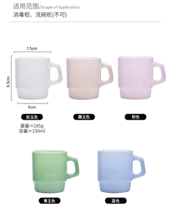 Tasse à thé en verre opaque couleur jade, tasse à café en verre borosilicate <span class=keywords><strong>de</strong></span> haute qualité avec poignée - Product Image 6