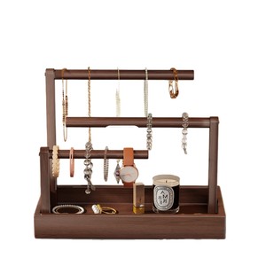 Wooden <b>Desktop</b> Jewelry Storage Rack 4 Layers Solid Wood Bracelet Bangle Display Organizer for Jewelry Accessories - Product Image 1