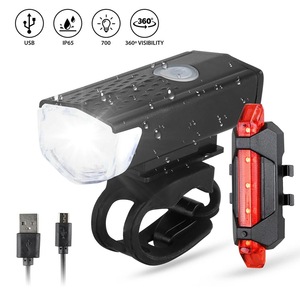 Vente en gros de lampes LED USB pour vélo de montagne, phare avant et arrière, lampe torche, lumière d'avertissement de sécurité pour le cyclisme, lumière LED pour vélo - Product Image 1