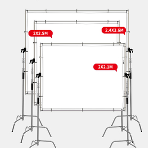 Jingying 2x2.5M Scrim <span class=keywords><strong>Diffusion</strong></span> Butterfly Frame Metal Translucent Screen Light Modifier Diffuser pour photo et vidéo - Product Image 1