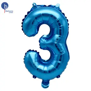 16 इंच नीले डिजिटल संख्या गुब्बारे थोक व्यापारी उच्च गुणवत्ता निर्माता गर्म बेच पार्टी सजावट