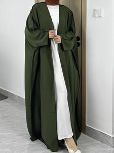 عباية مفتوحة من الأمام كارديجان كفتان إسلامي بأكمام مدخنة، ملابس صلاة للنساء، جلابيب وملابس إسلامية، رداء قفطان بنمط دبي والسعودية - Product Image 5