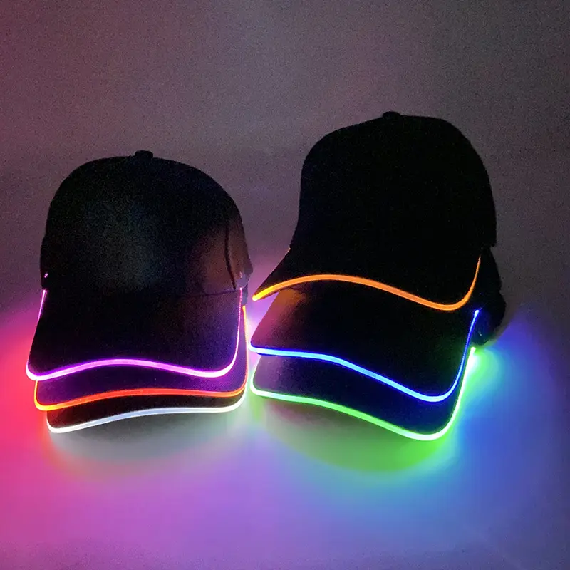 Pafu topi pesta aksesori LED, topi bisbol menyala, topi Festival klub panggung Hip-hop performa cahaya