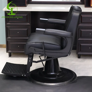 Jincheng Retro profesyonel ağır tüm siyah berber koltuğu lüks berber dükkanı Styling sandalye kuaför toptan fiyat - Product Image 4