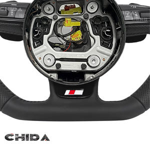 Volant en cuir perforé noir personnalisé pour <span class=keywords><strong>Audi</strong></span> A6 A3 A4 A5 Q5 RS3 RS7 Q7 C6 C8 A8 S6 S7 B8 B8.5 B9 S3 S4 S5 - Product Image 3