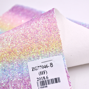 Hot Selling Chunky PU <strong>Glitter</strong> Leather Rainbow Color <strong>for</strong> <strong>Women</strong> Handbag <strong>Shoes</strong> - Product Image 6