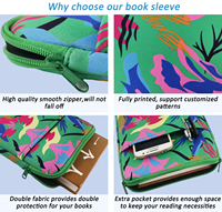 Housse de protection pour livre avec fermeture éclair pour Kindle & iPad Ordinateur portable Personnalisé 3 tailles