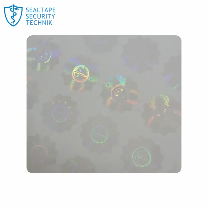 PET Custom Waterproof Inkjet Clear Rainbow 3D Transparent Security Holograms Stickers Sheet