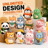 Porte-clés en peluche personnalisé en forme d'animal de la forêt, jouet doux, fabricant en gros, conception sur mesure, usine de jouets en peluche, OEM ODM