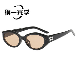 Irregular Cat Eye <b>Sunglasses</b> Black PC Frame UV400 Women's Fashion Sun Glasses - Product Image 2