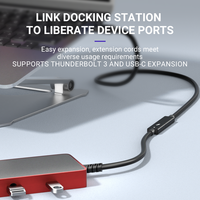 ULT-Unite 2026 Nuevo Cable de Extensión Eléctrico USB-C Thunderbolt 5 Tipo C de 240W 48V 80Gbps 8K 60Hz, de PVC y Aleación de Aluminio, Macho/Hembra, 0.2m 0.8m