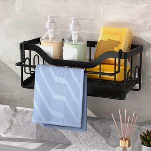 Autoadesivo lavello da cucina organizzatore Caddy da banco lavello porta spugna con vassoio di scarico automatico - Product Image 6