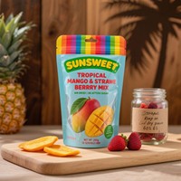Sacs de fruits secs de 8oz imprimés sur mesure avec fenêtre transparente Pochette debout étanche à l'humidité pour chips de banane mangue