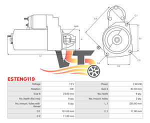 ESTENG119 12V Nouveau démarreur automatique pour moteur KHD 2001-2006 BF4M1011F 00430006 01180995 01181751 01181751KZ - Product Image 6