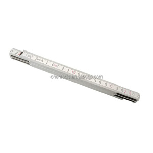 Règle pliante en bois de 1 mètre mesurant les pointes et les joints en métal pour charpentier - Product Image 1
